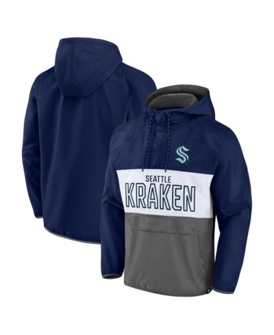 Мужская куртка-анорак Fanatics Seattle Kraken Backhand Shooter Defender Raglan Hoodie