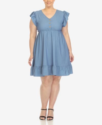 Платье White Mark Plus Size с рюшами