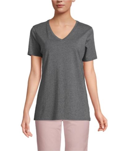 Женская футболка Lands' End Relaxed Supima Cotton V-Neck