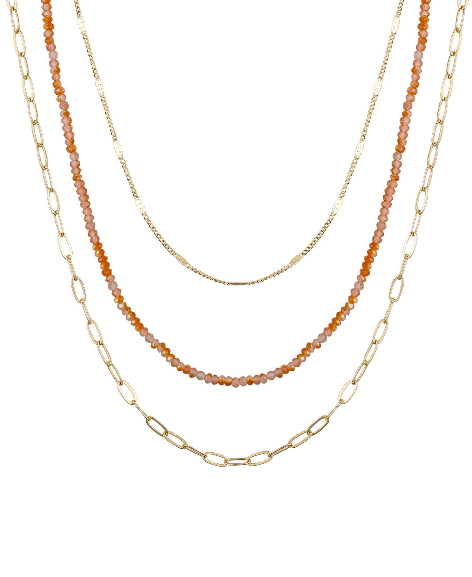 Набор из 3 колье Unwritten Glass Stone и 14K Gold Plated
