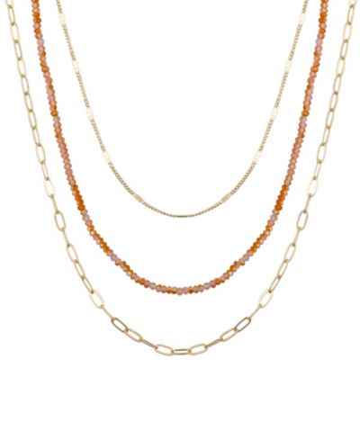 Набор из 3 колье Unwritten Glass Stone и 14K Gold Plated