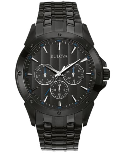 Bulova Мужские часы Black Ion-Plated из нержавеющей стали с браслетом, 43mm 98C121