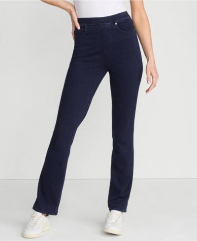 Lands' End Women's Tall Starfish High Rise Knit Denim Straight Jeans