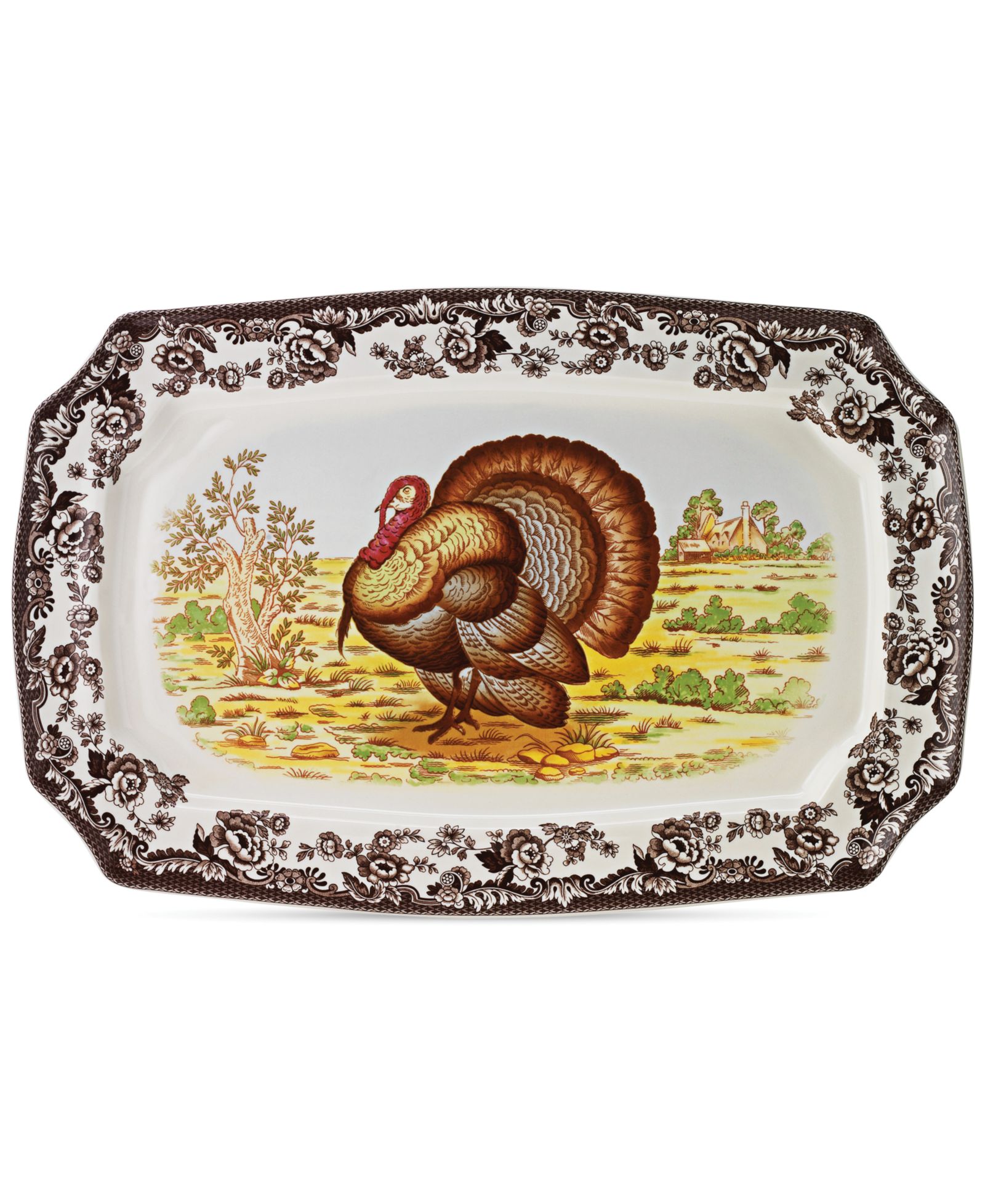 Прямоугольное блюдо Spode Woodland Turkey
