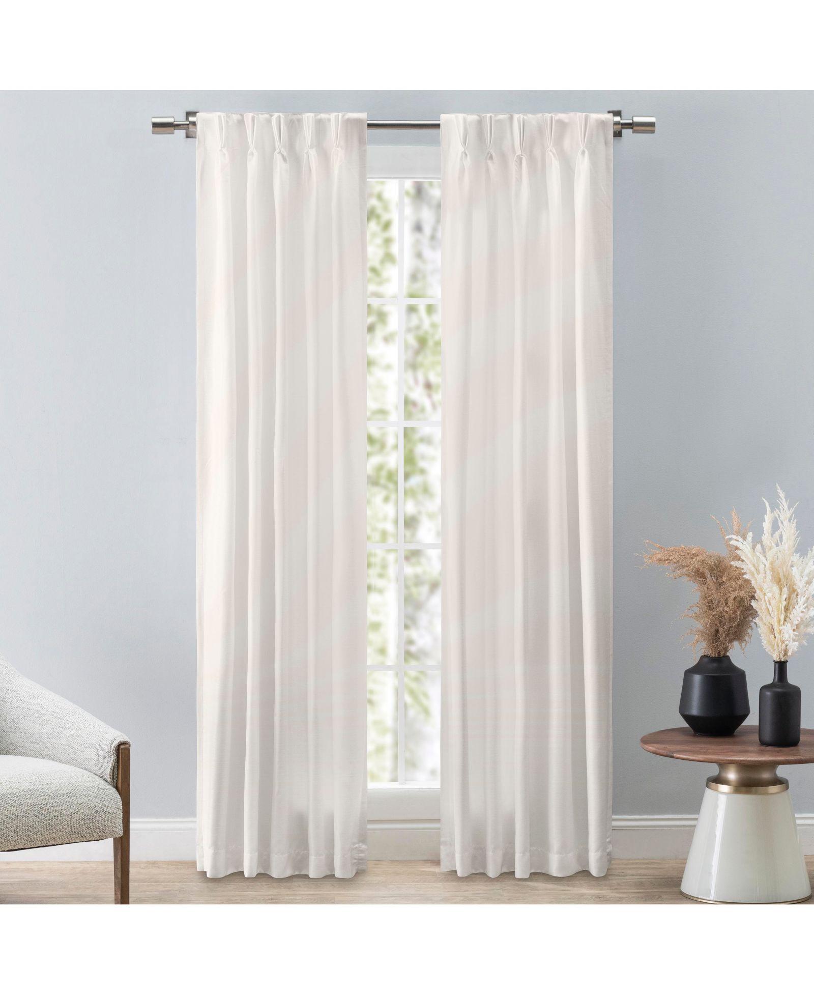 Парные шторы Ricardo Grasscloth 2/Way Pinch Pleated, 100"W x 96"L
