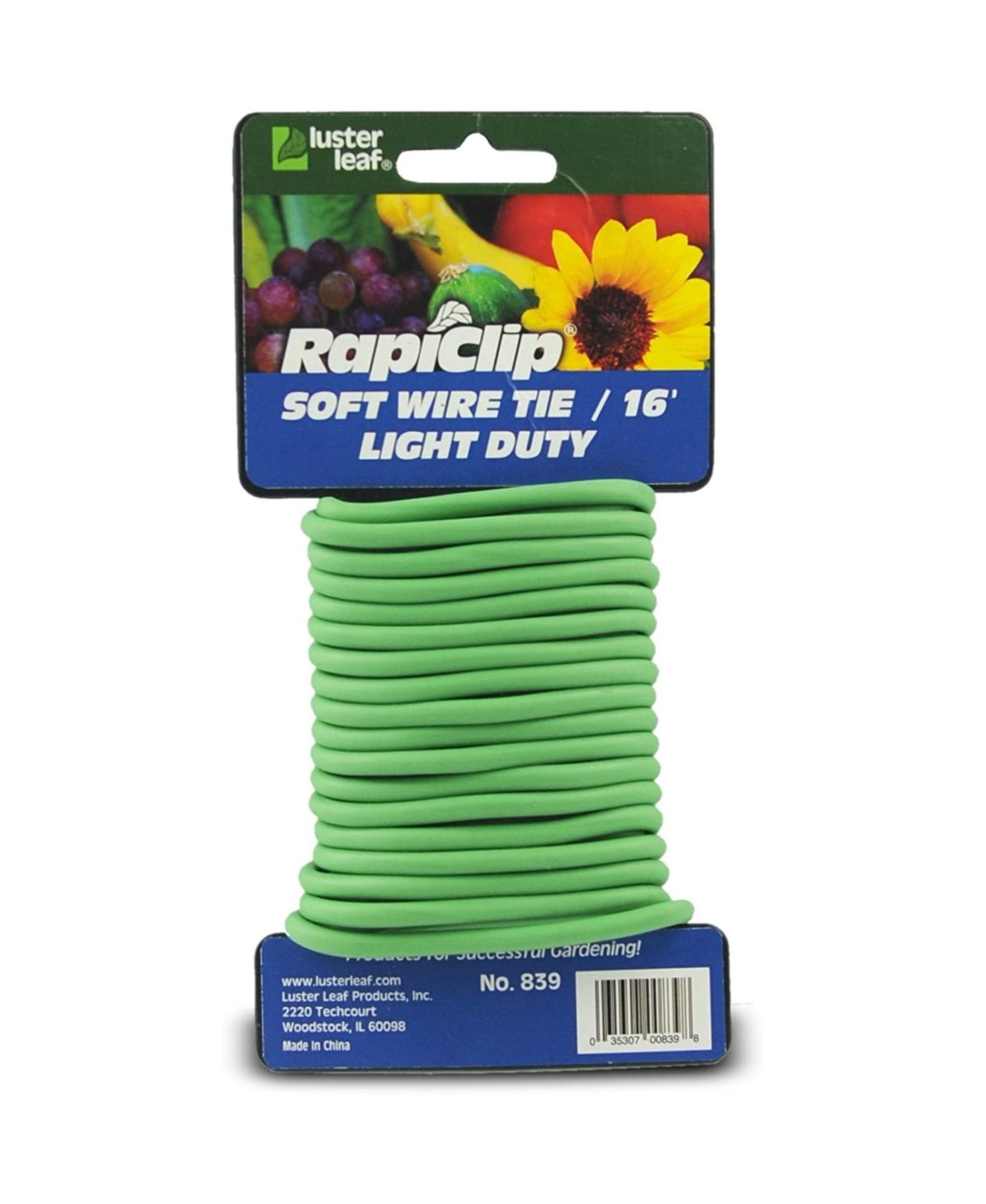Luster Leaf 856 Rapiclip Vinyl Stretch Plant Wire Tie, Green
