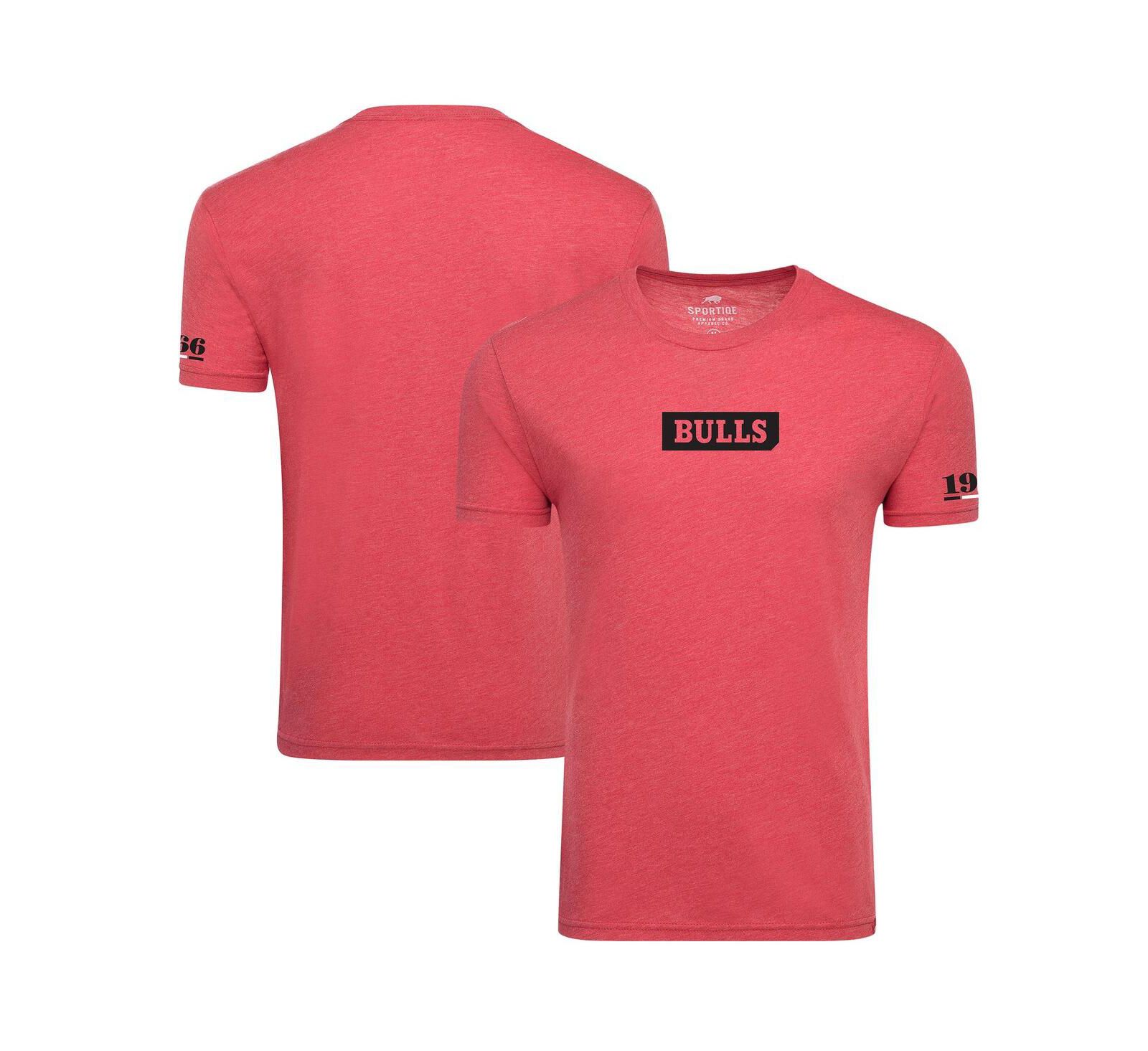 Men's and Women's Sportiqe Red Chicago Bulls 1966 Collection Comfy Tri-Blend T-shirt