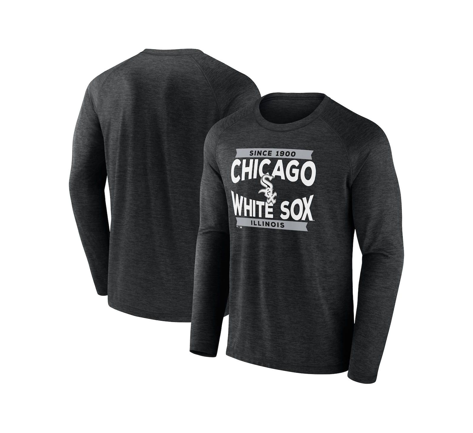 Мужская футболка Fanatics Chicago White Sox Heroic Play Raglan с длинным рукавом, черная
