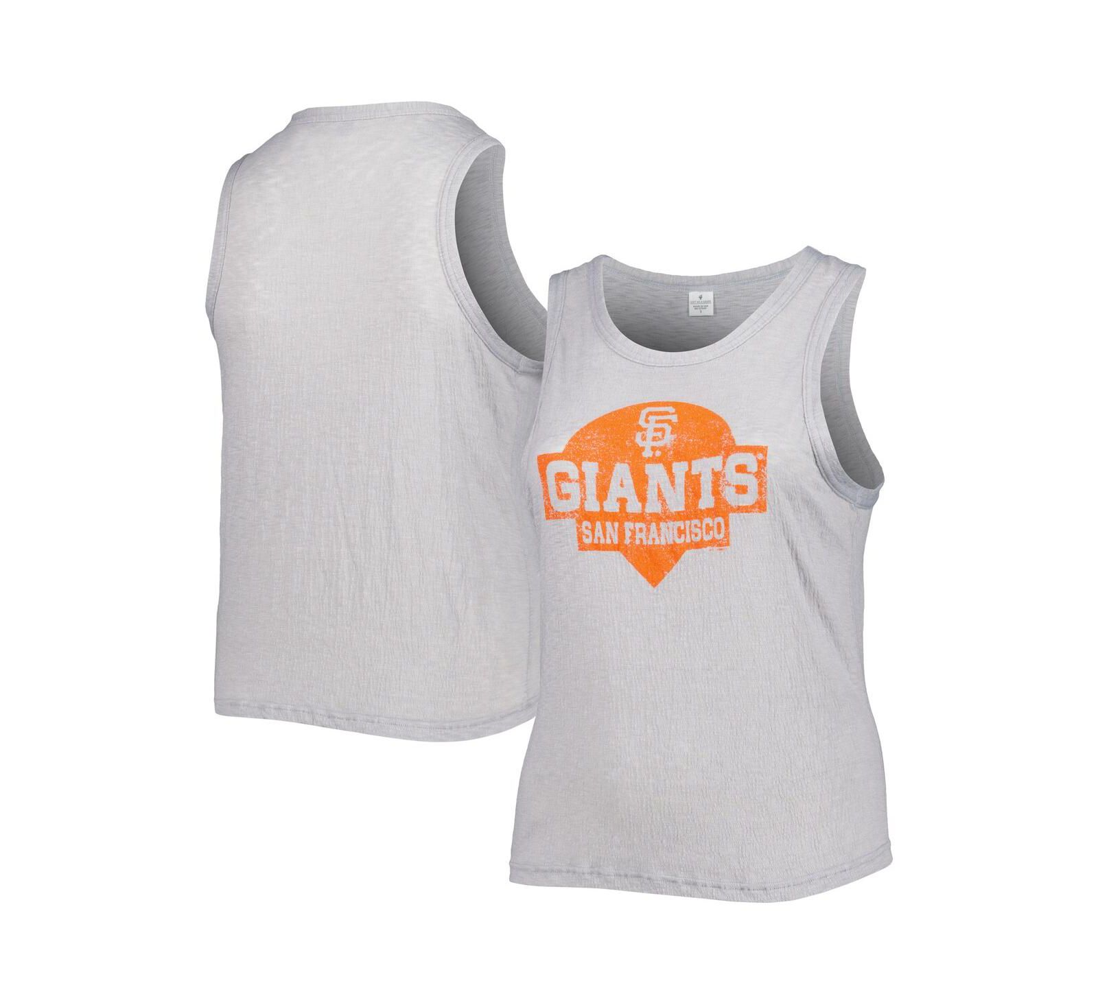 Женский топ Soft As A Grape Gray San Francisco Giants Plus Size High Neck Tri-Blend Tank