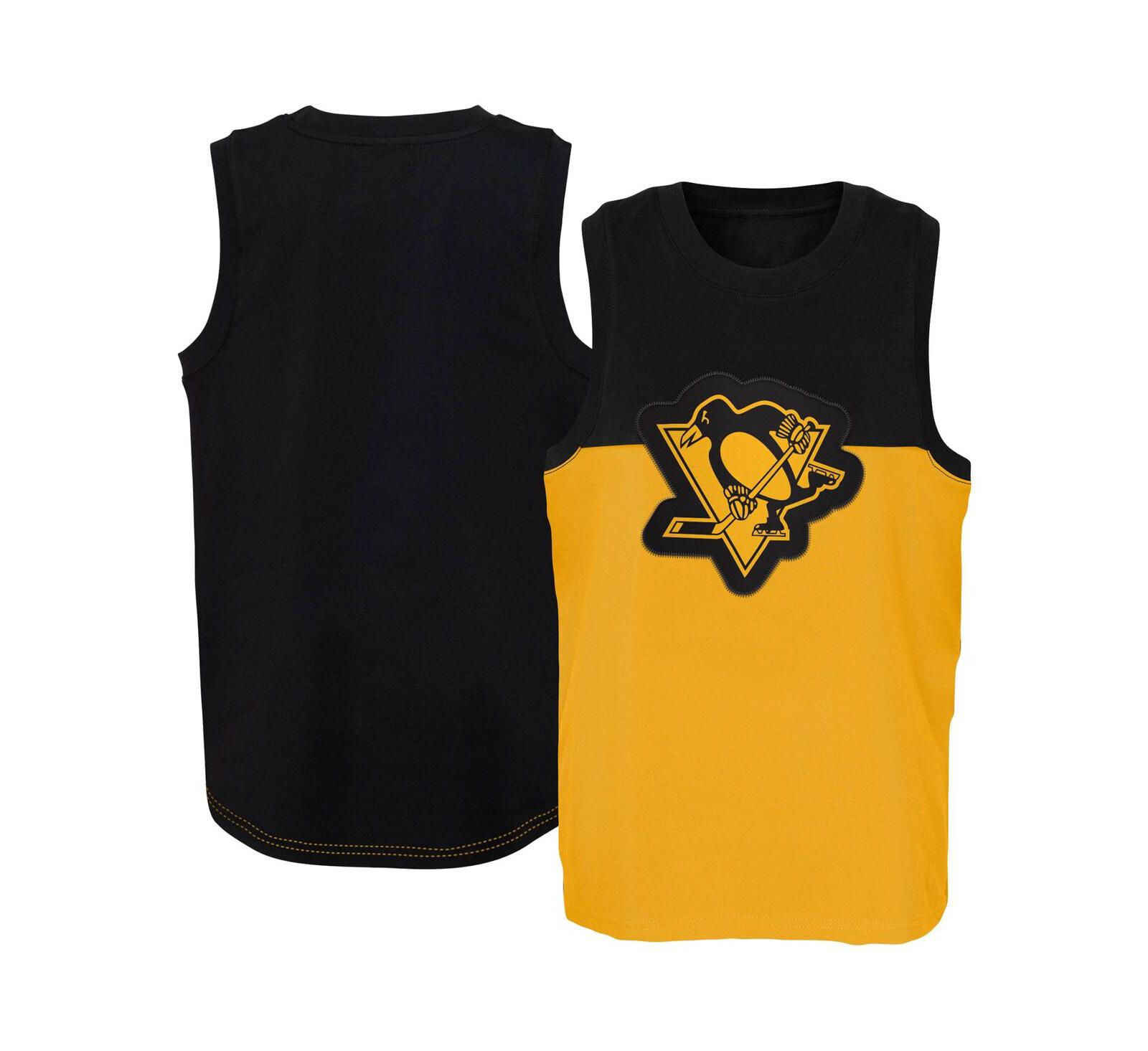 Детский топ Outerstuff Gold, Black Pittsburgh Penguins Revitalize Tank Top
