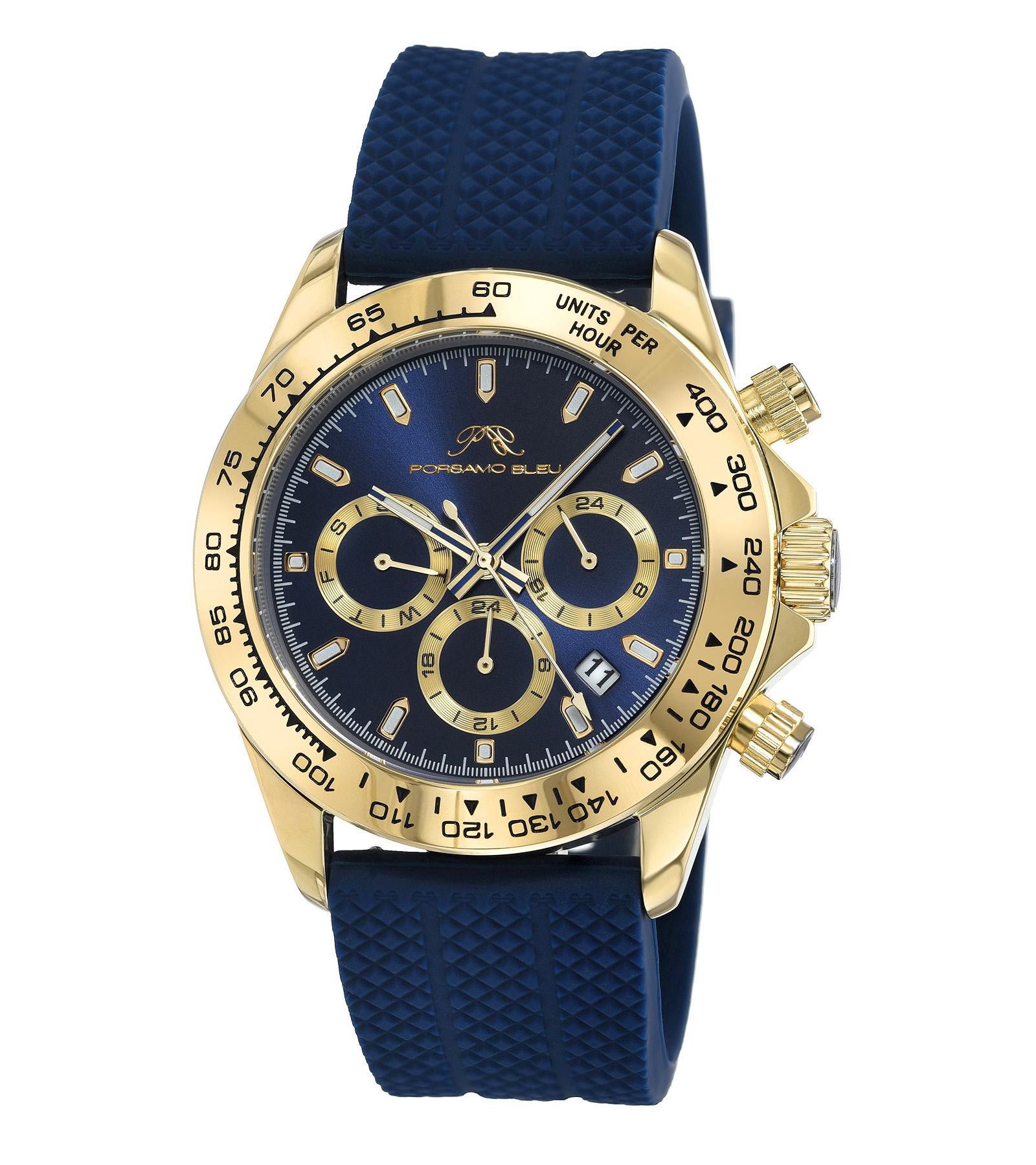 Мужские часы Porsamo Bleu Preston Multifunction Blue Silicone Strap 41 mm