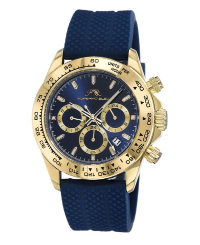Porsamo Bleu Men's Preston Multifunction Blue Silicone Strap Watch 41 mm