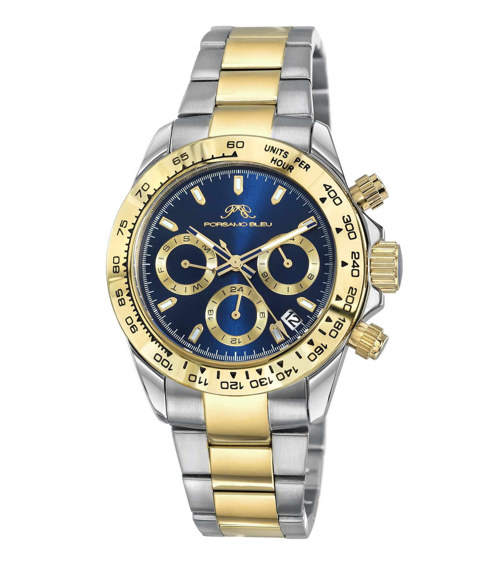 Porsamo Bleu Women's Alexis Multifunction Two-Tone Stainless Steel Bracelet Watch 37 mm