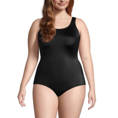 Lands' End Плюс Size длинный хлоридостойкий спортивный слитный купальник Soft Cup Tugless