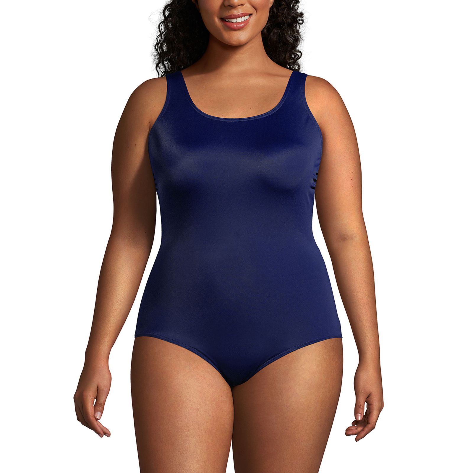 Lands' End Плюс Size длинный хлоридостойкий спортивный слитный купальник Soft Cup Tugless