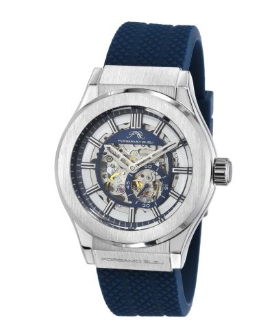Porsamo Bleu Men's Cruz Automatic Blue Silicone Strap Watch 45 mm