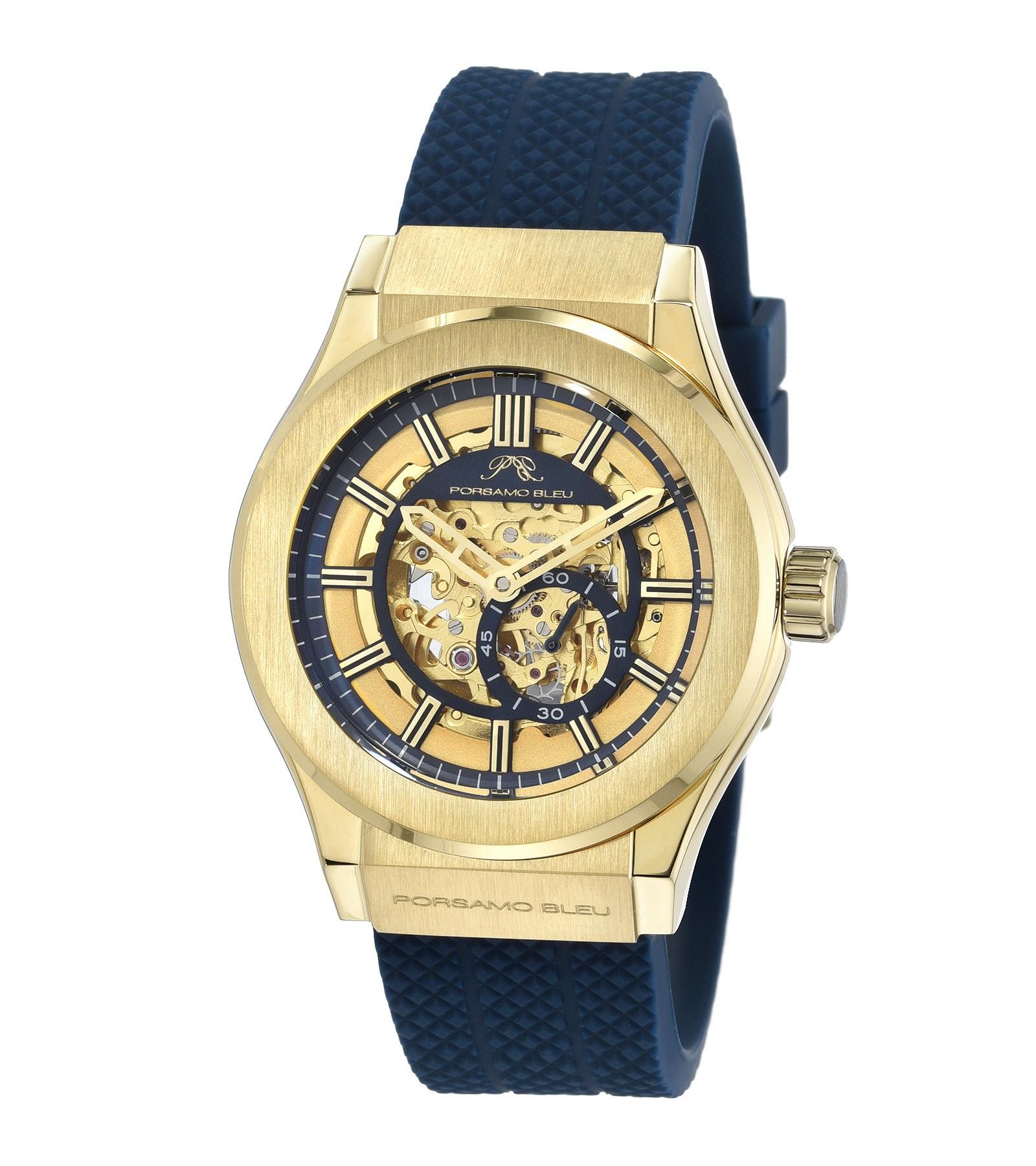 Porsamo Bleu Мужские часы Cruz Automatic Blue Silicone Strap 45 mm