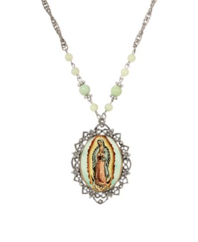 Овальное ожерелье из эмали и стекла Our Lady of Guadalupe 2028