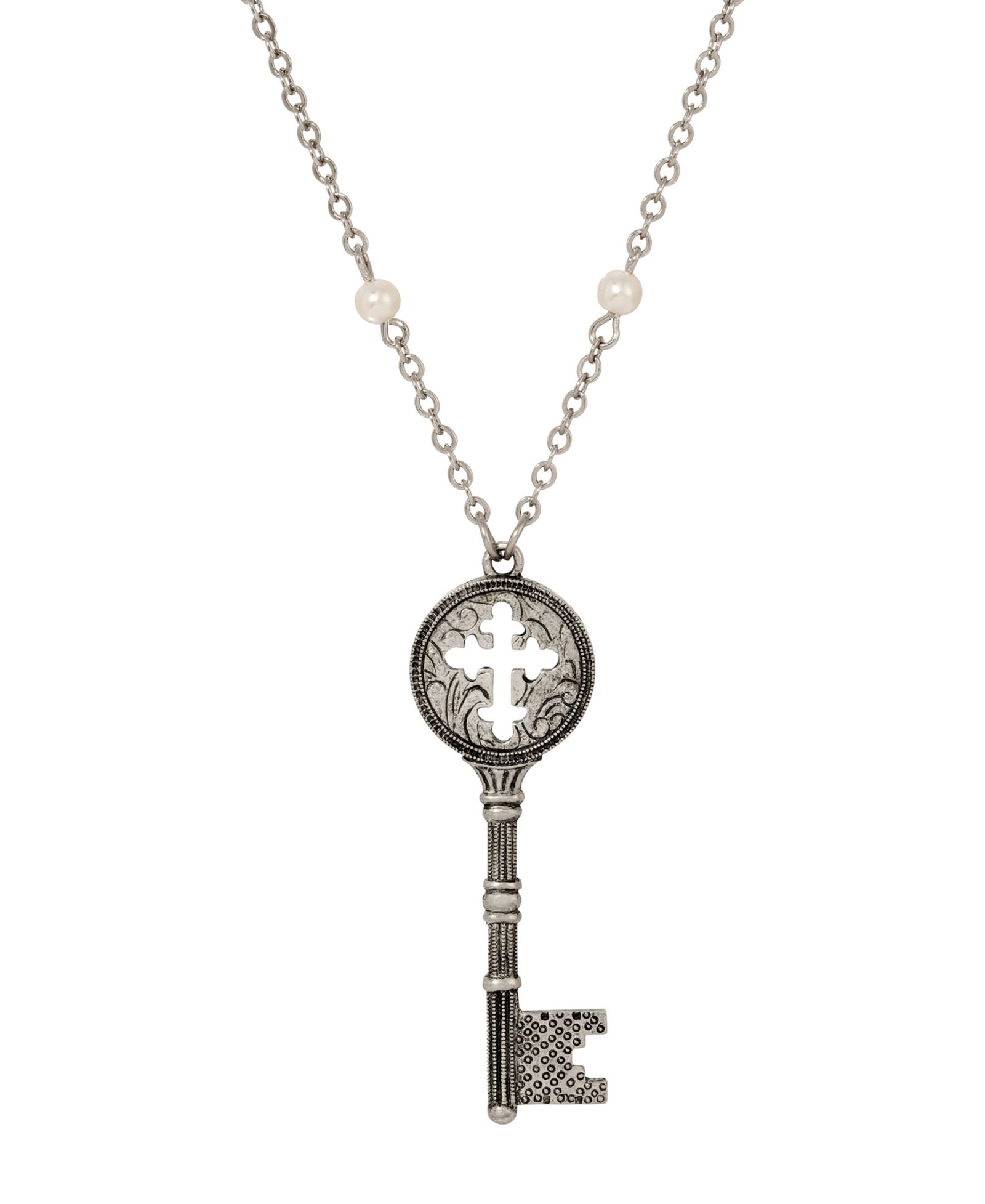 2028 Кулон в виде креста с имитацией жемчуга Symbols of Faith
