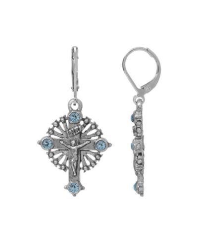 Серьги 2028 Crystal Aqua Cross