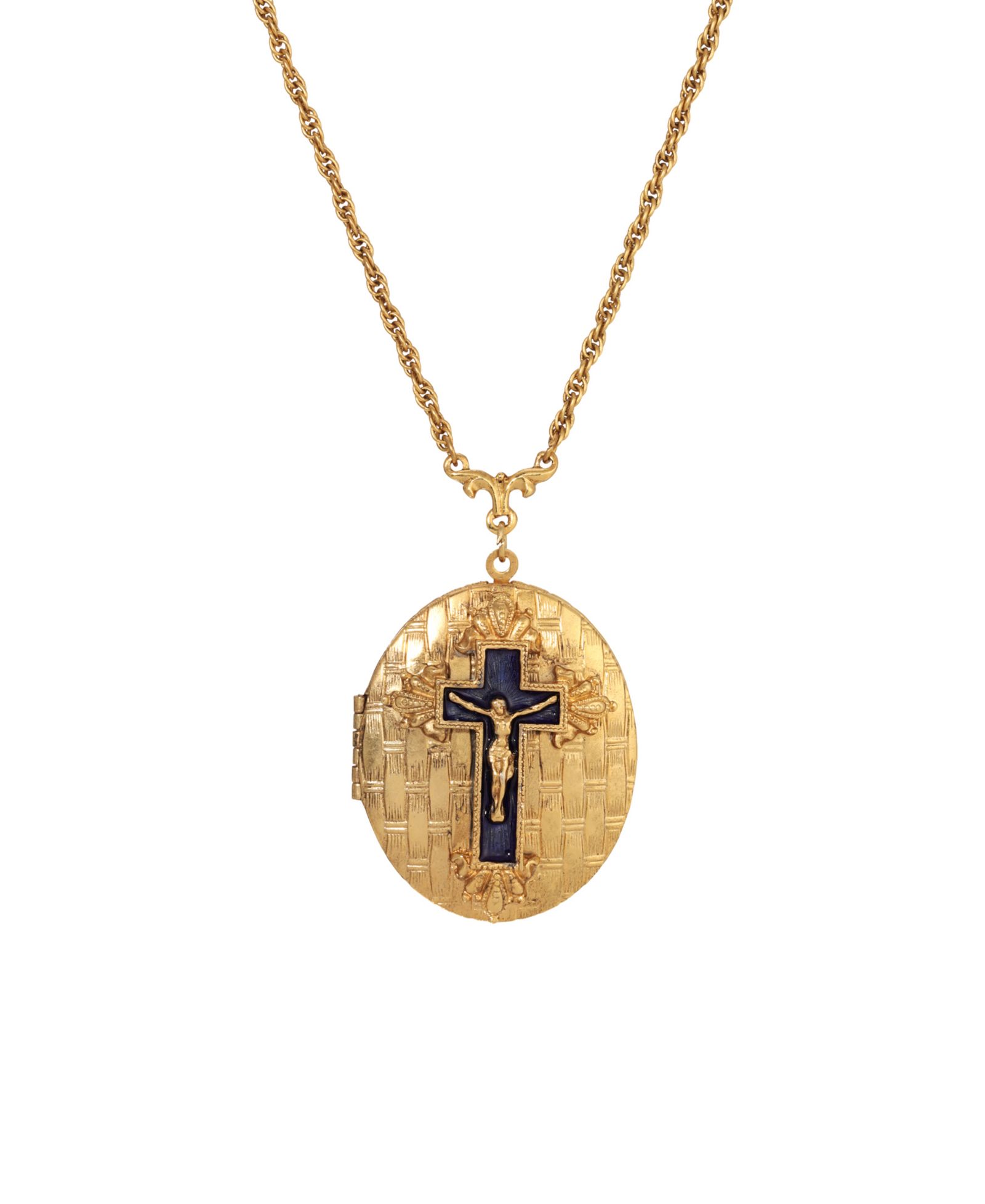Ожерелье-кулон Symbols of Faith Enamel Crucifix Locket