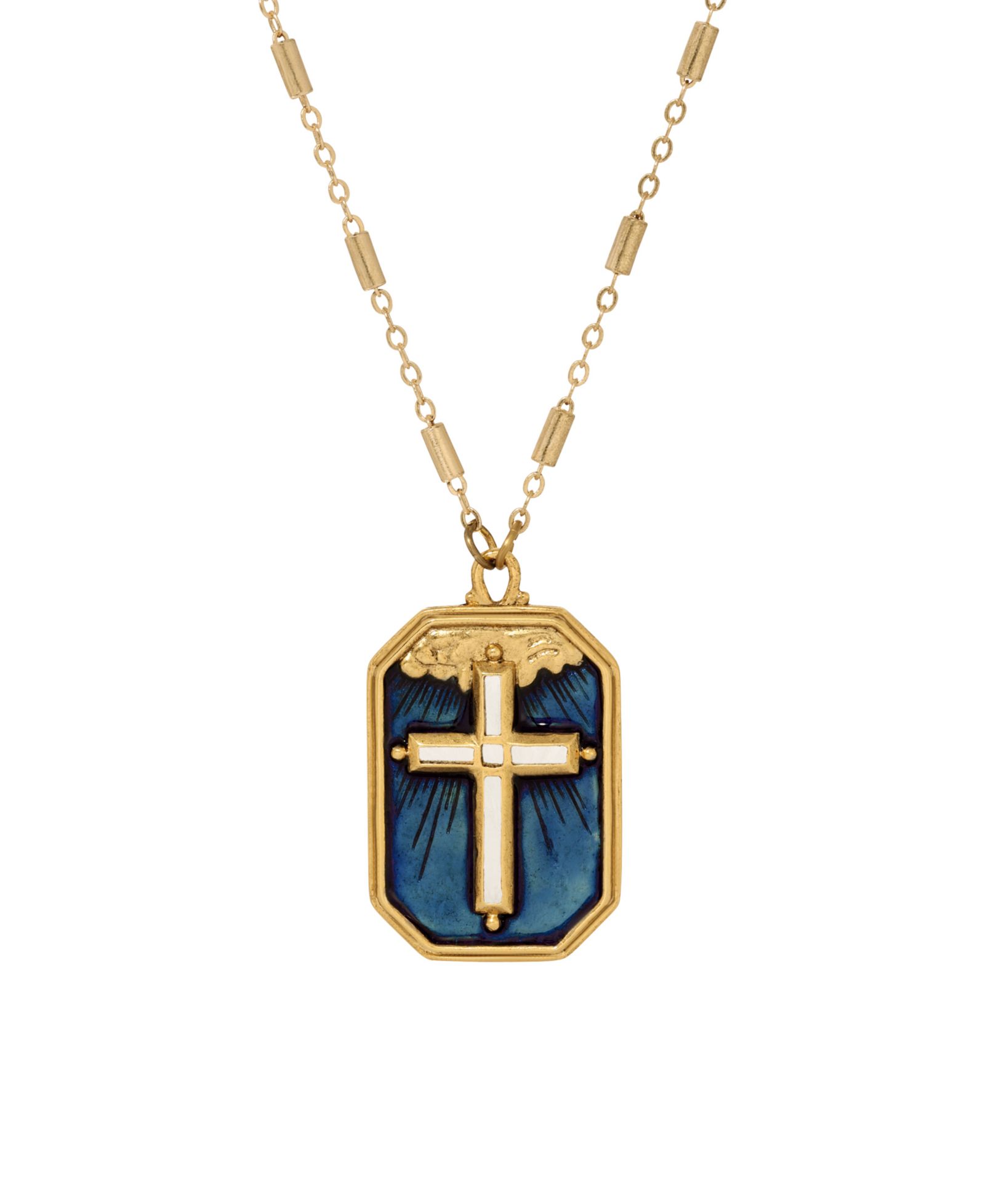 Кулон Symbols of Faith Enamel Blue Cross