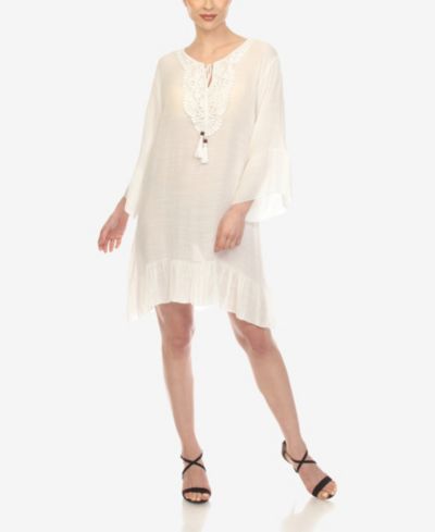 Женское платье White Mark Sheer Crochet Knee Length Cover Up
