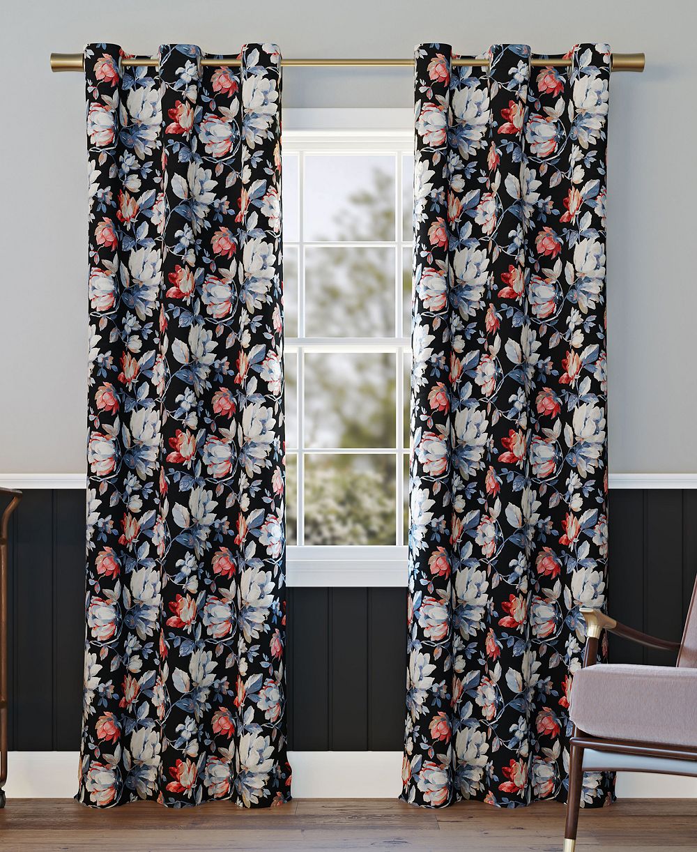 Штора Sun Zero Irma Vintage Like Floral Blackout Grommet Curtain Panel