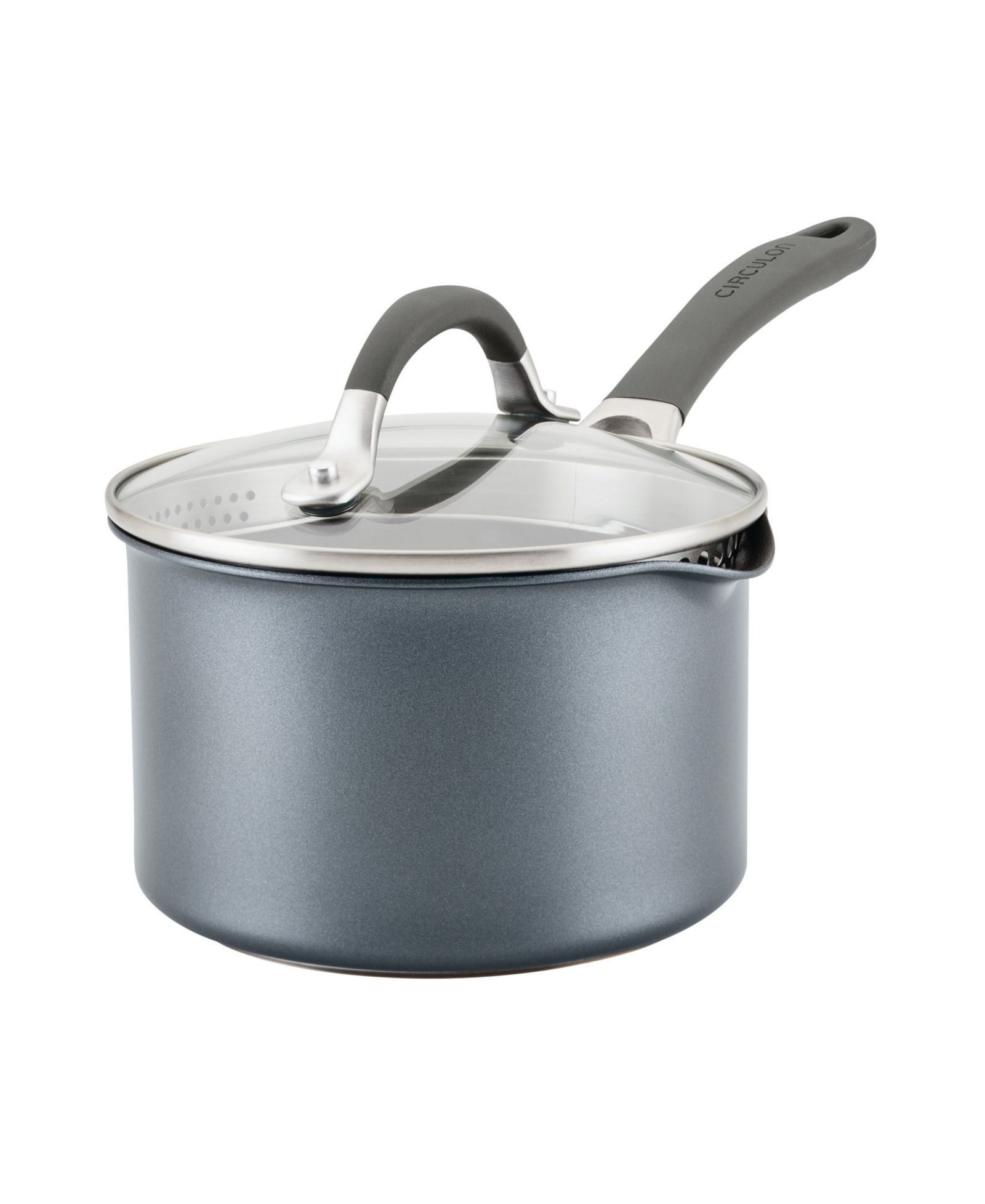 Circulon A1 Series with ScratchDefense Technology Aluminum 2-Quart Nonstick Induction Straining Sauce Pan with Lid