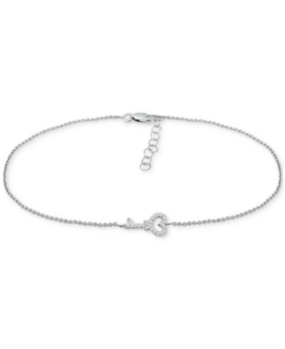 Браслет на лодыжку Giani Bernini Cubic Zirconia Heart Key