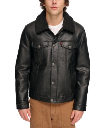 Мужская куртка Levi's® Sherpa-Trim Faux-Leather Trucker