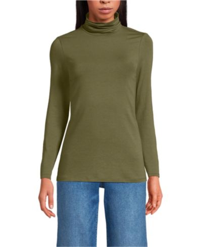 Женская футболка Lands' End Tall Lightweight Jersey Long Sleeve Turtleneck