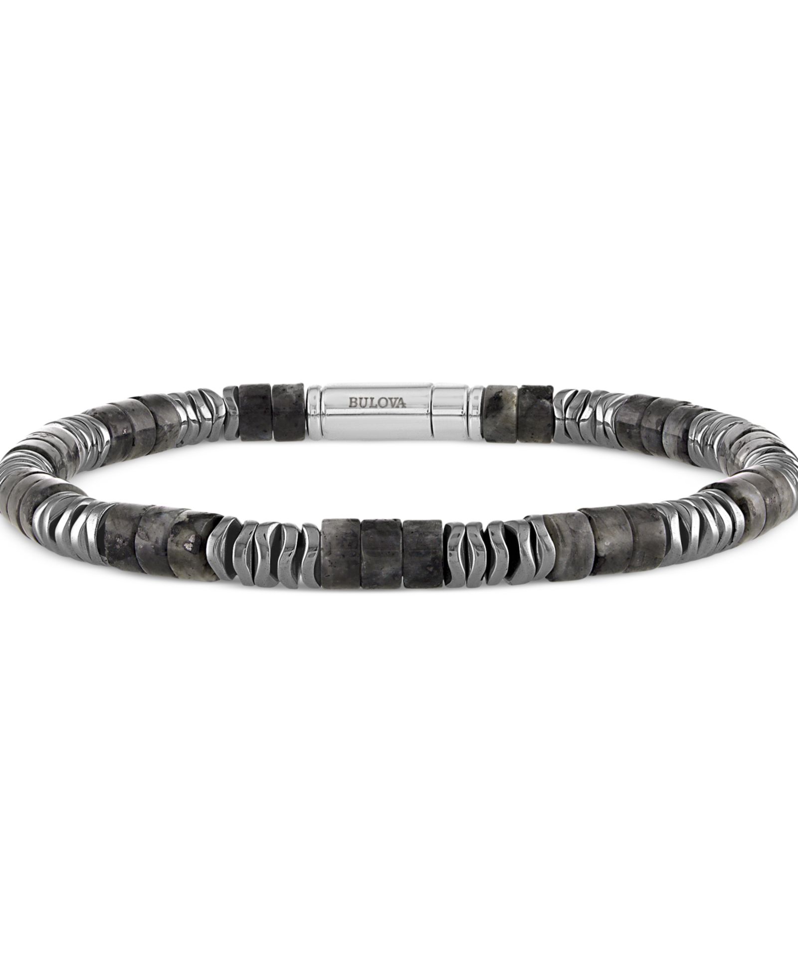 Bulova Men's Marine Star Beaded Bracelet in Sterling Silver