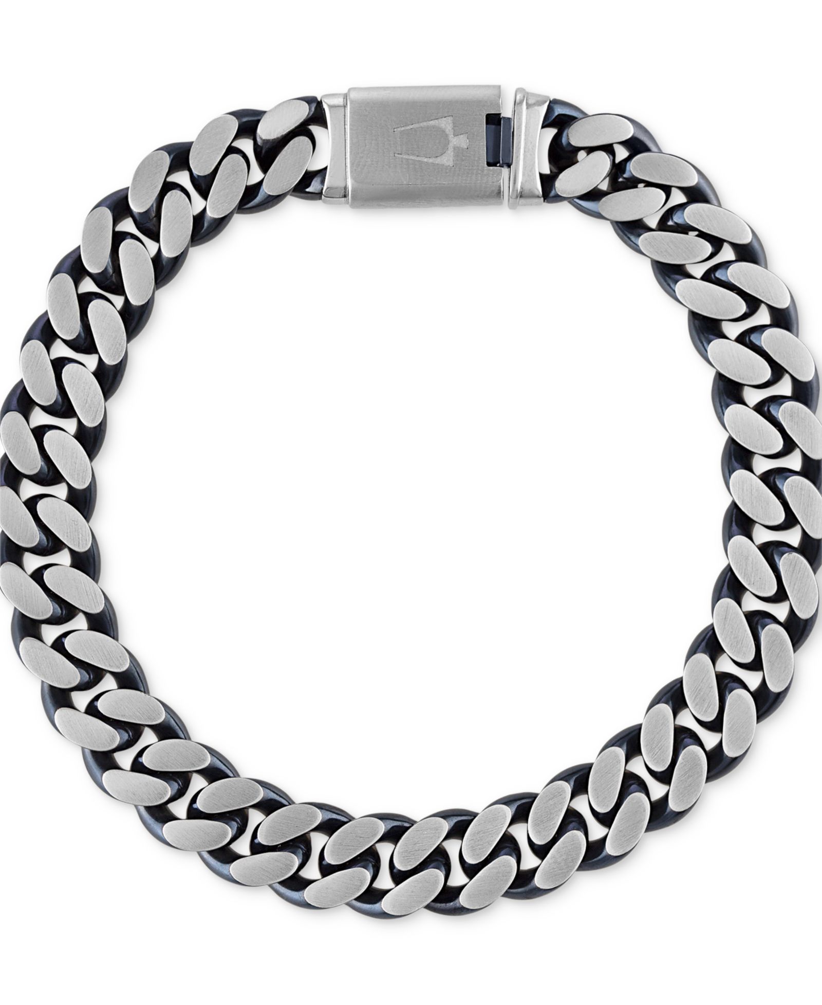 Мужской браслет Bulova Classic Curb Chain из синей нержавеющей стали