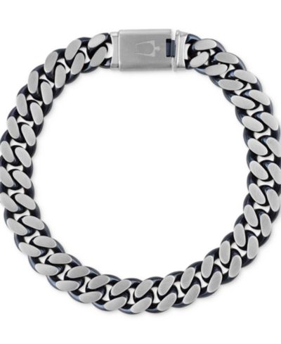 Мужской браслет Bulova Classic Curb Chain из синей нержавеющей стали