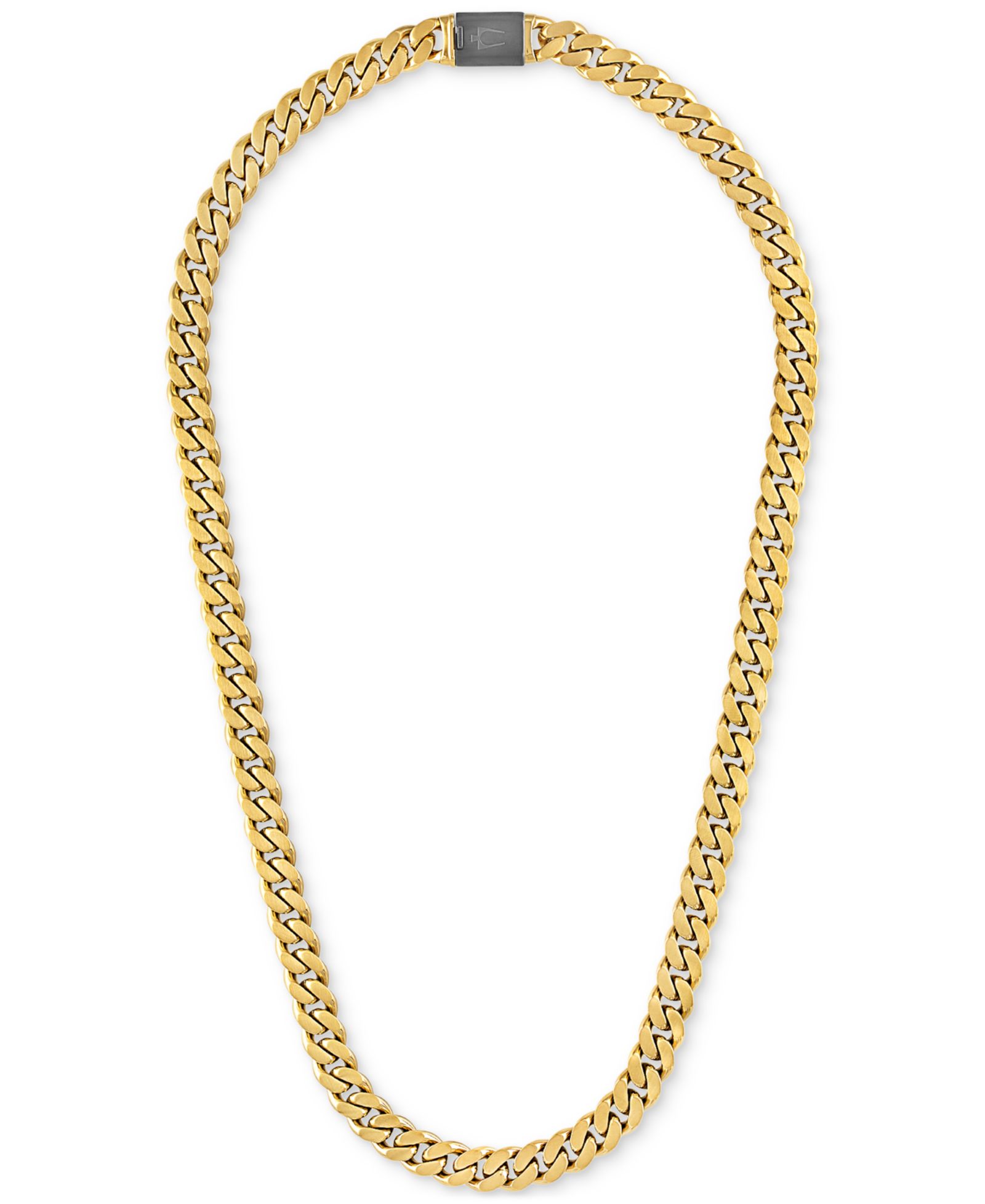 Bulova Men's Classic Curb Chain 24" Necklace in Gold-Plated Stainless Steel