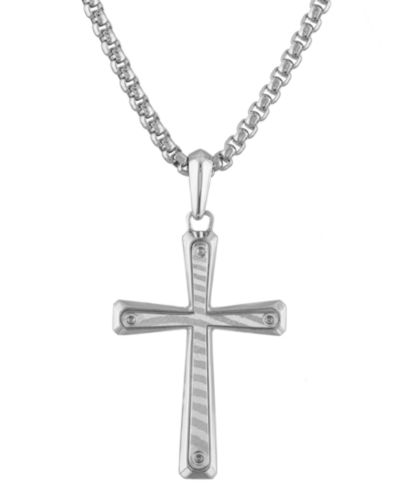 Bulova Men's Icon Damascus Steel Pendant Necklace in Sterling Silver, 24" + 2" extender