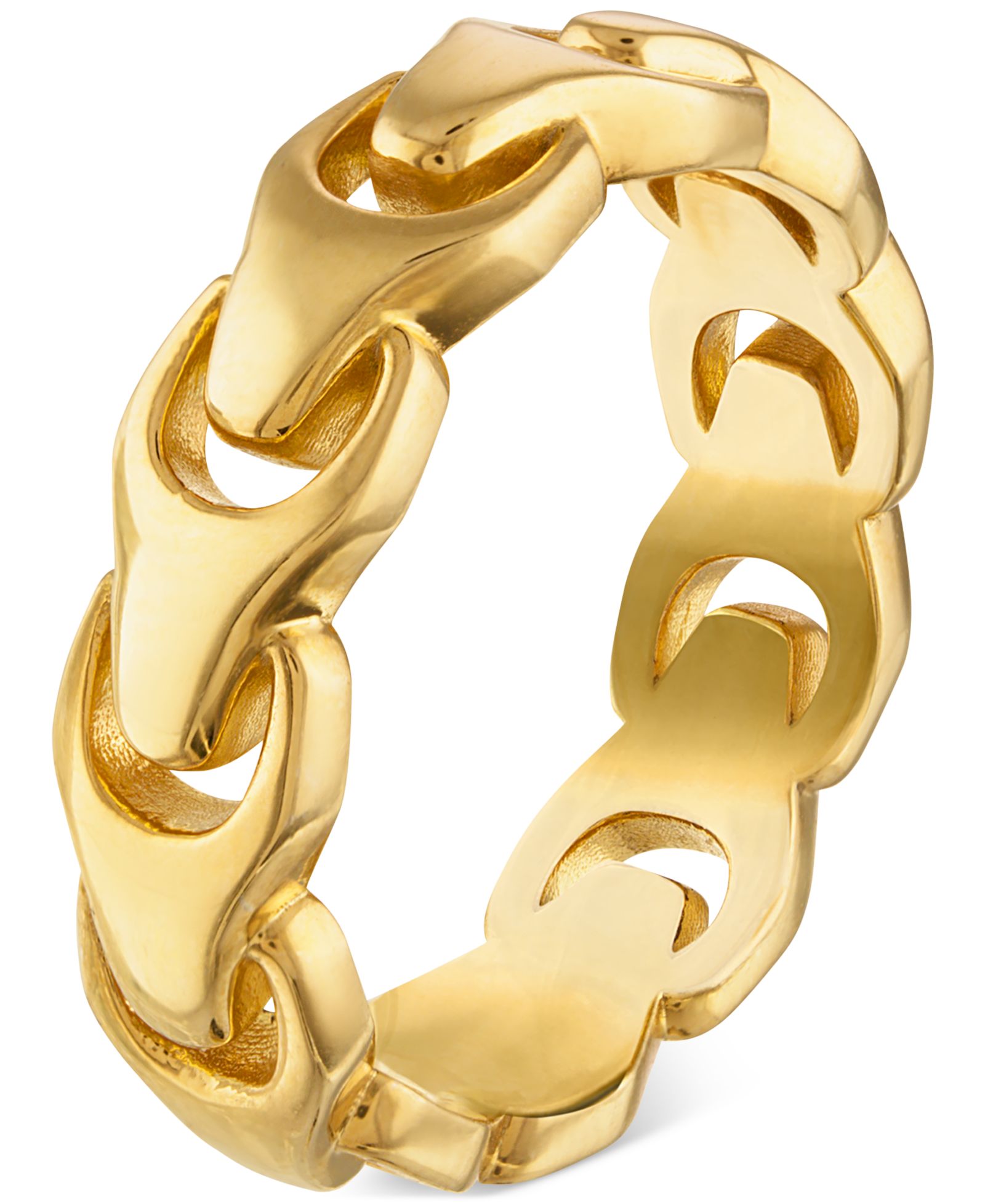 Bulova Men's Link Ring in 14k Gold-Plated Sterling Silver