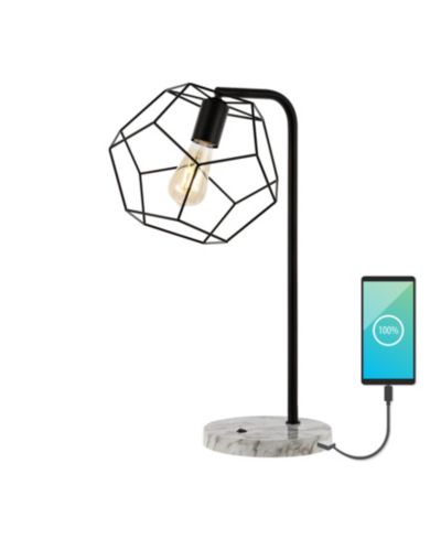 Настольная LED лампа Penta 23.5" Industrial Farmhouse с USB-портом