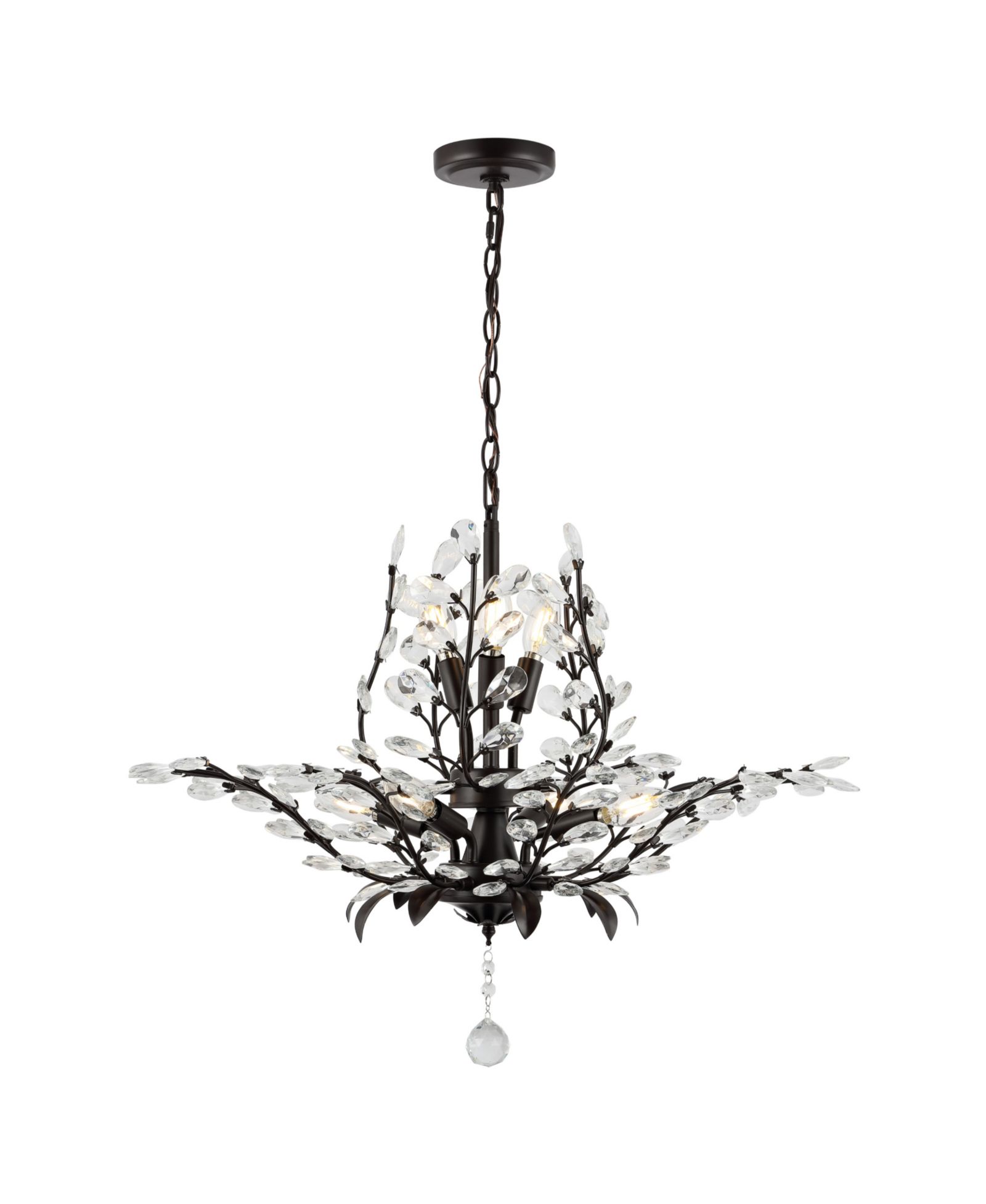 Diantha 28.5" 7-Light Contemporary Bohemian Iron, Acrylic LED Pendant