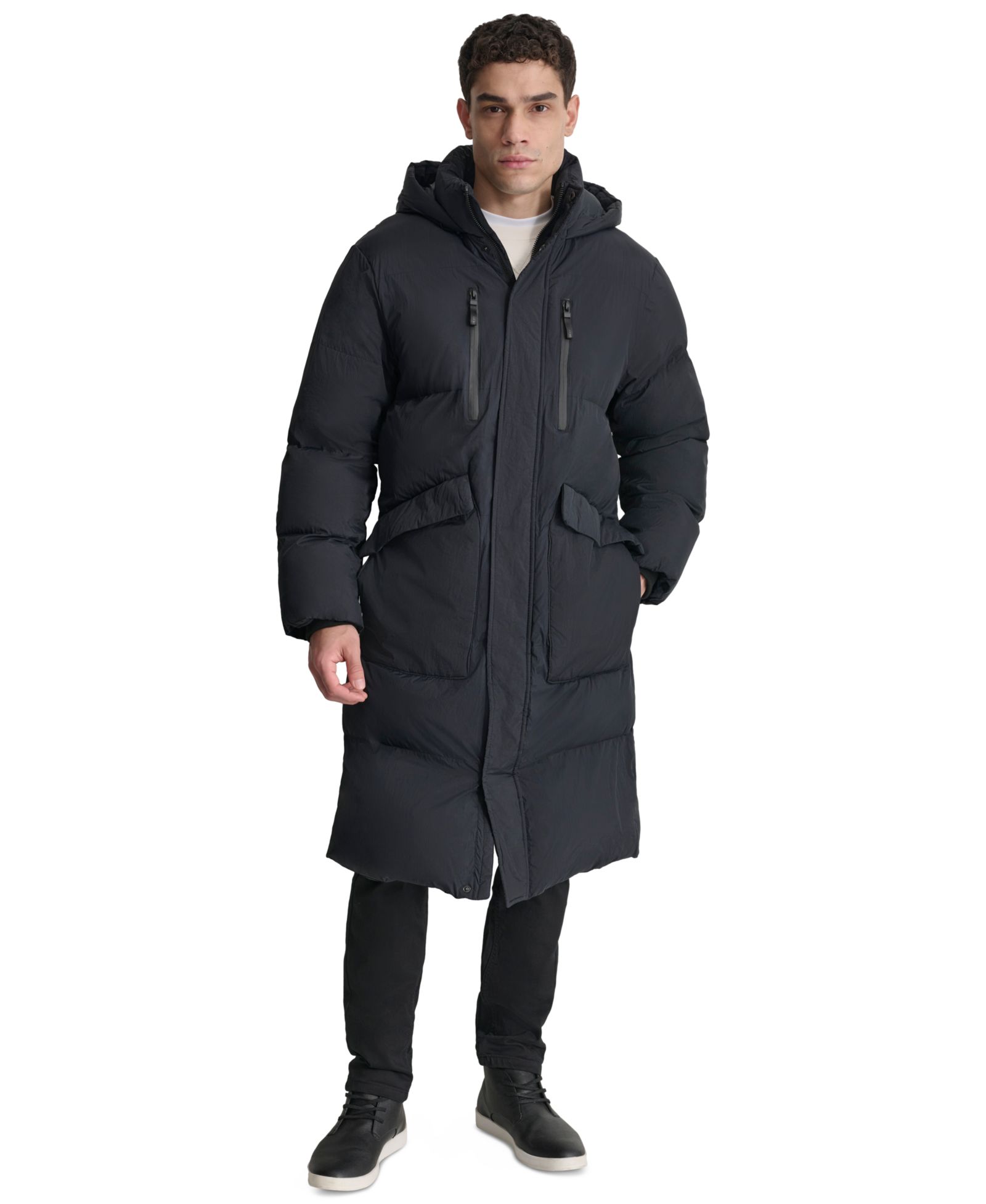 DKNY Men's Quilted Hooded Duffle Parka