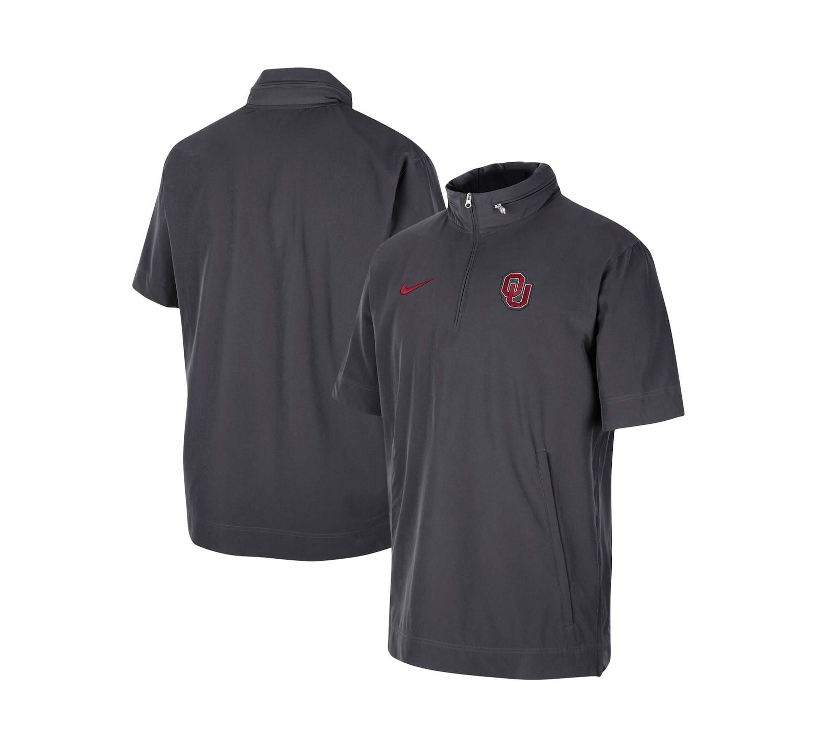 Мужская куртка Nike Oklahoma Sooners Anthracite Half-Zip Short Sleeve