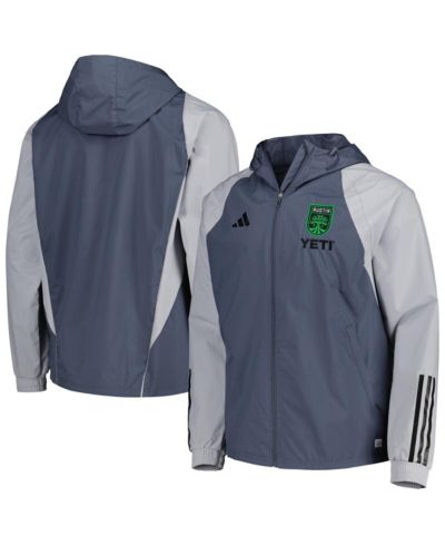 Мужская куртка adidas Charcoal Austin FC All-Weather Raglan Hoodie Full-Zip