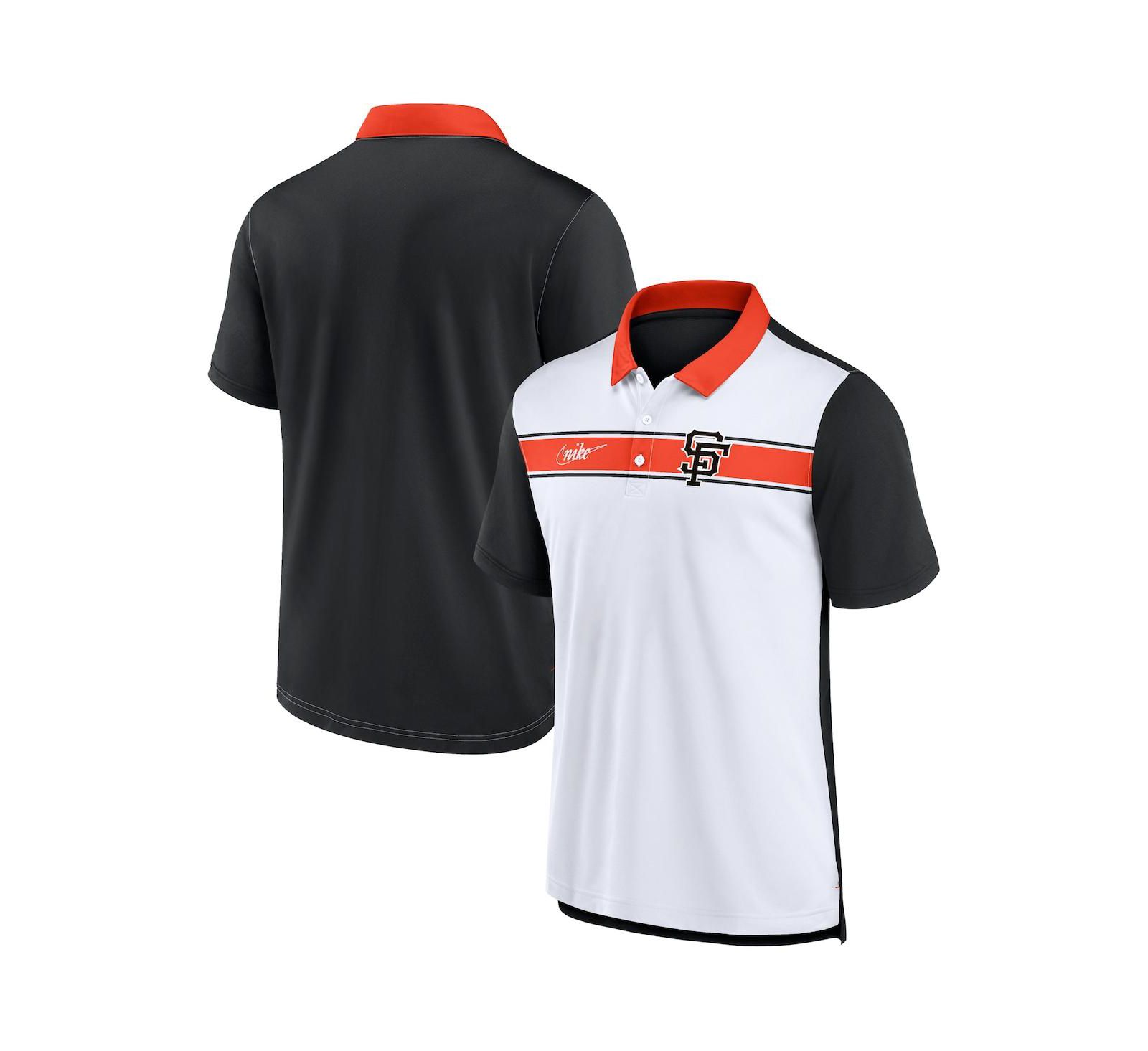 Men's Nike White, Black San Francisco Giants Rewind Stripe Polo Shirt