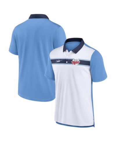 Men's Nike White, Light Blue Minnesota Twins Rewind Stripe Polo Shirt