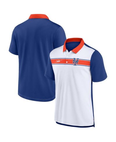 Мужская поло Nike White, Royal New York Mets Rewind Stripe
