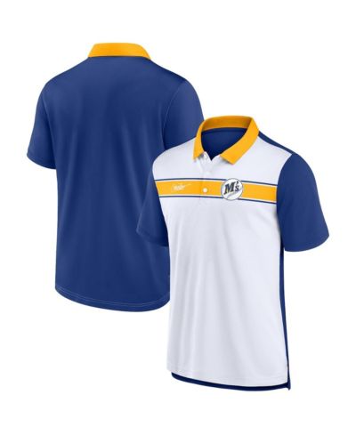 Мужское поло Nike White, Royal Seattle Mariners Rewind Stripe