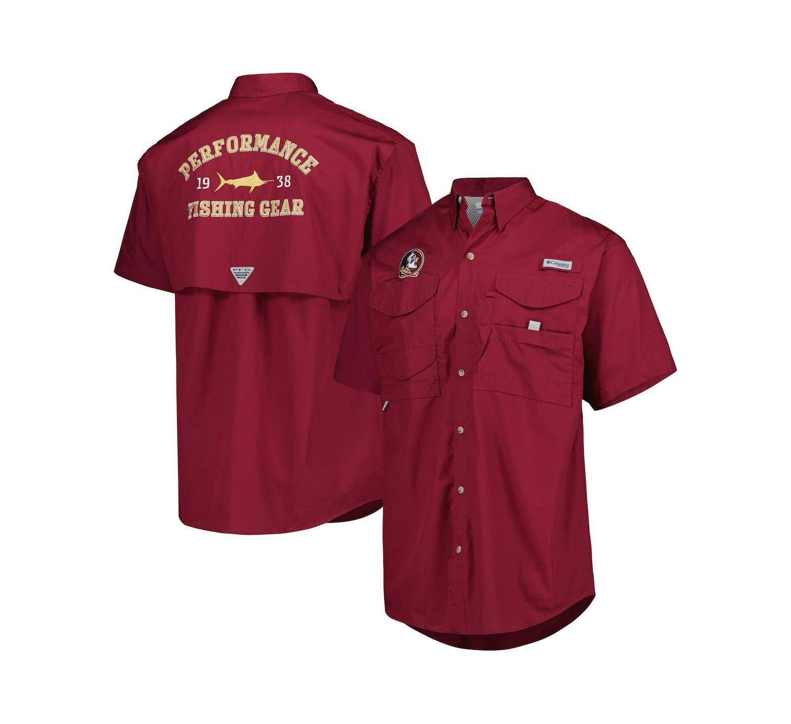 Men's Columbia Garnet Florida State Seminoles Bonehead Button-Up Shirt