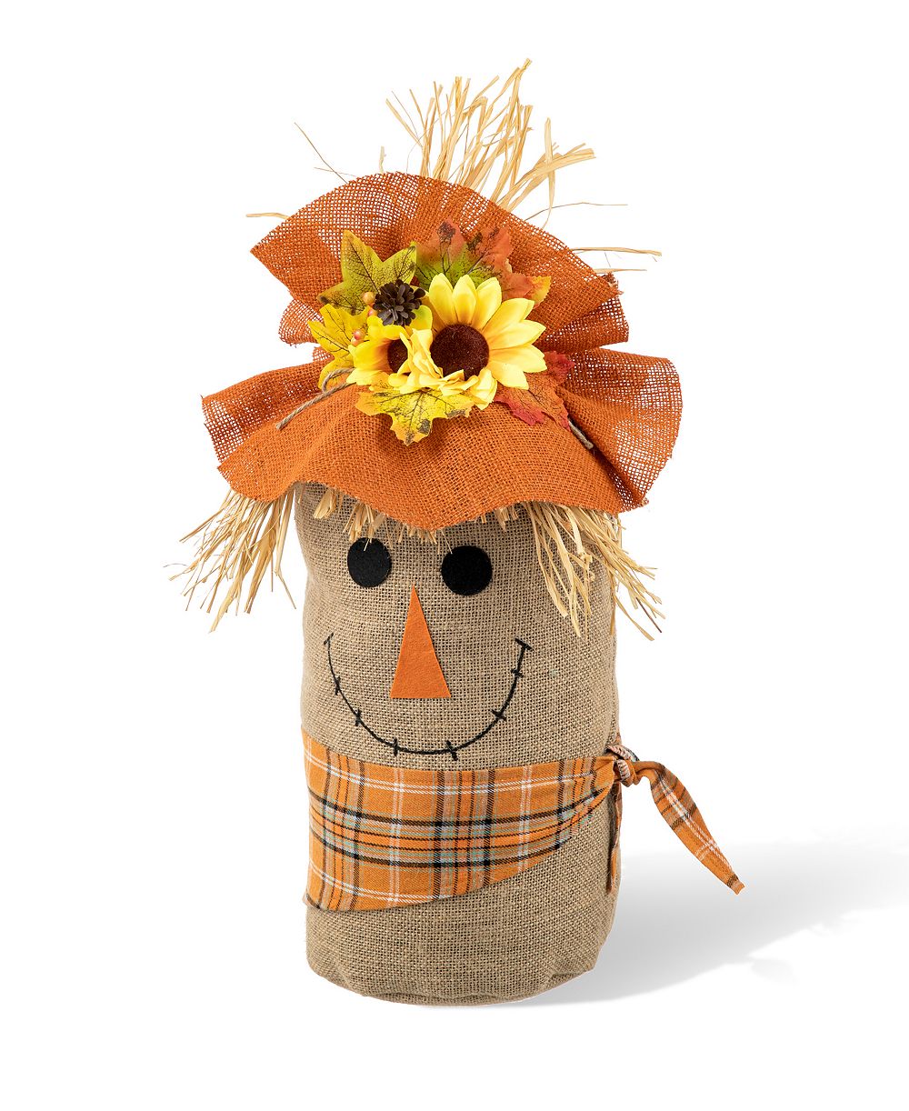 Декор для дома Glitzhome 23.25" H Fall Linen Scarecrow Doorstop Porch Decor