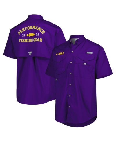 Мужская рубашка Columbia LSU Tigers Bonehead на пуговицах, фиолетовая